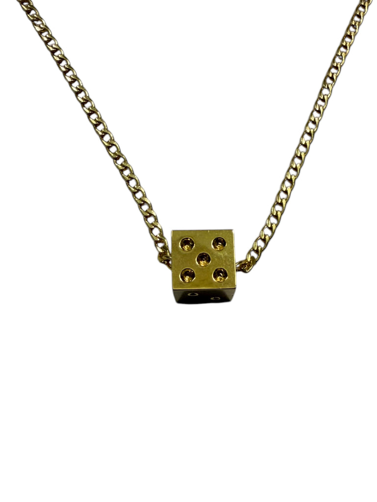 Gold Dice necklace (small)