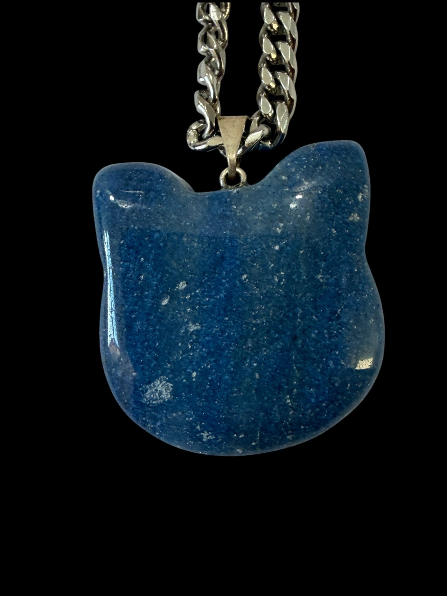 Kitty Stone Silver Necklace